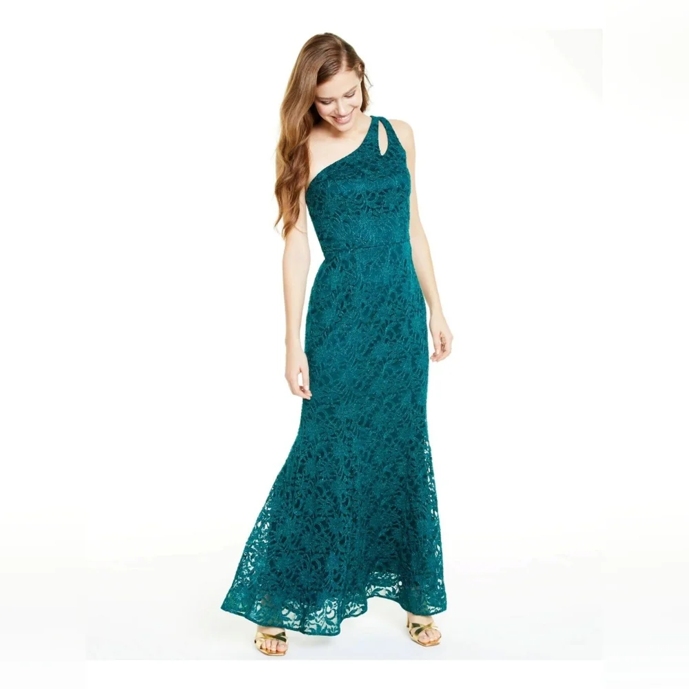 BCX Womens Green Sleeveless Full-Length Fit + Flare Evening Dress - Picture 1 of 9